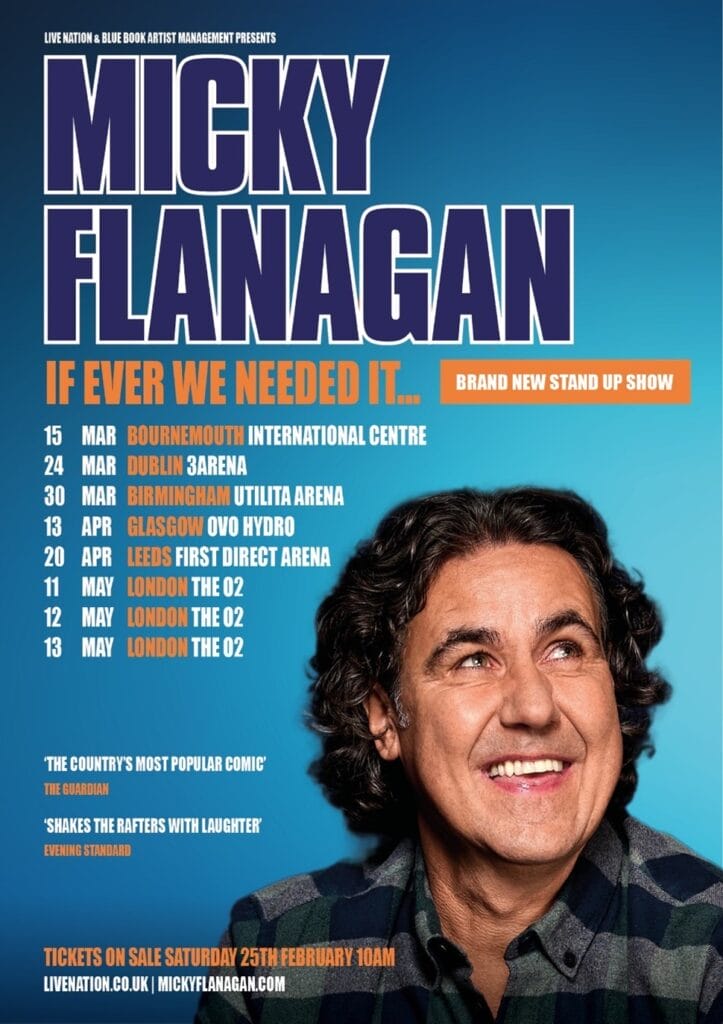 Micky Flanagan 2023 tour poster